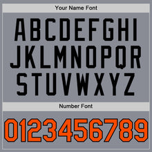 Load image into Gallery viewer, Custom Gray Orange-Black Bomber Full-Snap Varsity Letterman Two Tone Hoodie Jacket