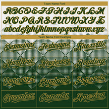 Load image into Gallery viewer, Custom White Green-Old Gold Gradient Square Shape 3D Pattern Design Bomber Full-Snap Varsity Letterman Hoodie Jacket