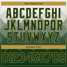 Load image into Gallery viewer, Custom White Green-Old Gold Gradient Square Shape 3D Pattern Design Bomber Full-Snap Varsity Letterman Hoodie Jacket