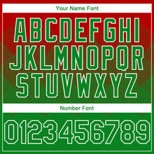 Load image into Gallery viewer, Custom Red Grass Green-White Gradient Square Shape 3D Pattern Design Bomber Full-Snap Varsity Letterman Hoodie Jacket