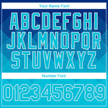 Load image into Gallery viewer, Custom Royal Lakes Blue-White Gradient Square Shape 3D Pattern Design Bomber Full-Snap Varsity Letterman Hoodie Jacket