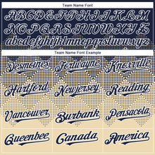 Load image into Gallery viewer, Custom Navy Cream-White Gradient Square Shape 3D Pattern Design Bomber Full-Snap Varsity Letterman Hoodie Jacket