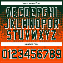 Load image into Gallery viewer, Custom Green Orange-White Gradient Square Shape 3D Pattern Design Bomber Full-Snap Varsity Letterman Hoodie Jacket