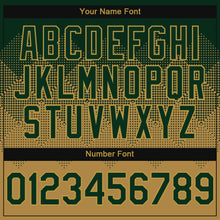 Load image into Gallery viewer, Custom Green Old Gold-Black Gradient Square Shape 3D Pattern Design Bomber Full-Snap Varsity Letterman Hoodie Jacket