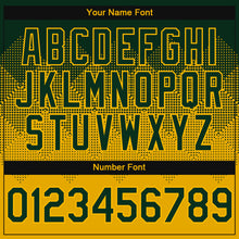 Load image into Gallery viewer, Custom Green Gold Gradient Square Shape 3D Pattern Design Bomber Full-Snap Varsity Letterman Hoodie Jacket