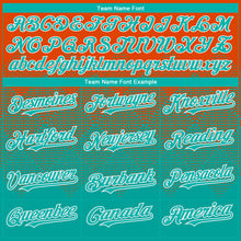 Load image into Gallery viewer, Custom Orange Aqua-White Gradient Square Shape 3D Pattern Design Bomber Full-Snap Varsity Letterman Hoodie Jacket