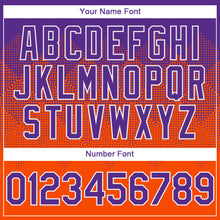 Load image into Gallery viewer, Custom Purple Orange-White Gradient Square Shape 3D Pattern Design Bomber Full-Snap Varsity Letterman Hoodie Jacket