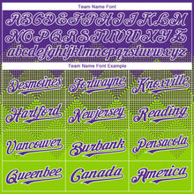 Load image into Gallery viewer, Custom Purple Neon Green-White Gradient Square Shape 3D Pattern Design Bomber Full-Snap Varsity Letterman Hoodie Jacket