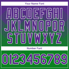 Load image into Gallery viewer, Custom Purple Grass Green-White Gradient Square Shape 3D Pattern Design Bomber Full-Snap Varsity Letterman Hoodie Jacket