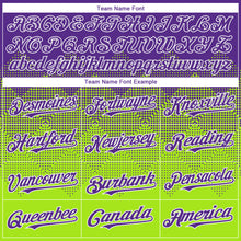 Load image into Gallery viewer, Custom Purple Neon Green-White Gradient Square Shape 3D Pattern Design Bomber Full-Snap Varsity Letterman Hoodie Jacket