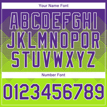 Load image into Gallery viewer, Custom Purple Neon Green-White Gradient Square Shape 3D Pattern Design Bomber Full-Snap Varsity Letterman Hoodie Jacket