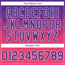 Load image into Gallery viewer, Custom Purple Neon Pink-White Gradient Square Shape 3D Pattern Design Bomber Full-Snap Varsity Letterman Hoodie Jacket