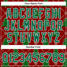 Load image into Gallery viewer, Custom Red Kelly Green-White Christmas 3D Bomber Full-Snap Varsity Letterman Jacket