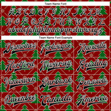 Load image into Gallery viewer, Custom Red Black-Kelly Green Christmas 3D Bomber Full-Snap Varsity Letterman Jacket