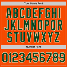 Load image into Gallery viewer, Custom Orange Green-Cream Bomber Full-Snap Varsity Letterman Hoodie Jacket