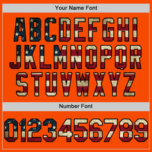 Load image into Gallery viewer, Custom Orange Vintage USA Flag Black-Cream Bomber Full-Snap Varsity Letterman Hoodie Jacket