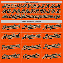 Load image into Gallery viewer, Custom Orange Black-Cream Bomber Full-Snap Varsity Letterman Hoodie Jacket