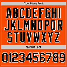 Load image into Gallery viewer, Custom Orange Black-White Bomber Full-Snap Varsity Letterman Hoodie Jacket