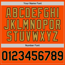 Load image into Gallery viewer, Custom Orange Black-Old Gold Bomber Full-Snap Varsity Letterman Hoodie Jacket