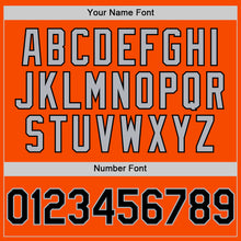 Load image into Gallery viewer, Custom Orange Black-Gray Bomber Full-Snap Varsity Letterman Hoodie Jacket