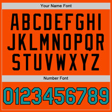 Load image into Gallery viewer, Custom Orange Teal-Black Bomber Full-Snap Varsity Letterman Hoodie Jacket