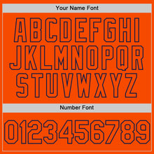 Load image into Gallery viewer, Custom Orange Navy Bomber Full-Snap Varsity Letterman Hoodie Jacket