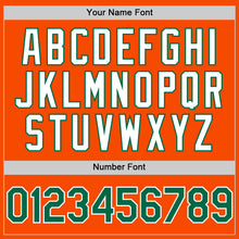 Load image into Gallery viewer, Custom Orange Kelly Green-White Bomber Full-Snap Varsity Letterman Two Tone Hoodie Jacket