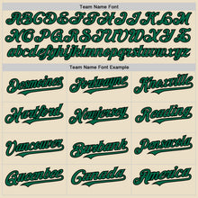 Load image into Gallery viewer, Custom Cream Kelly Green-Black Bomber Full-Snap Varsity Letterman Hoodie Jacket
