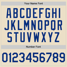 Load image into Gallery viewer, Custom Cream Royal-White Bomber Full-Snap Varsity Letterman Hoodie Jacket