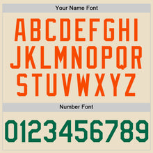 Load image into Gallery viewer, Custom Cream Kelly Green Orange-White Bomber Full-Snap Varsity Letterman Hoodie Jacket