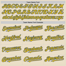 Load image into Gallery viewer, Custom Cream Yellow Royal-White Bomber Full-Snap Varsity Letterman Two Tone Hoodie Jacket