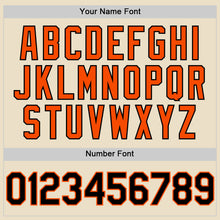 Load image into Gallery viewer, Custom Cream Black-Orange Bomber Full-Snap Varsity Letterman Two Tone Hoodie Jacket