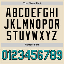 Load image into Gallery viewer, Custom Cream Teal-Black Bomber Full-Snap Varsity Letterman Two Tone Hoodie Jacket