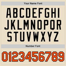 Load image into Gallery viewer, Custom Cream Orange-Black Bomber Full-Snap Varsity Letterman Two Tone Hoodie Jacket