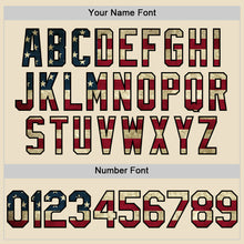 Load image into Gallery viewer, Custom Cream Vintage USA Flag Olive-Black Bomber Full-Snap Varsity Letterman Two Tone Hoodie Jacket