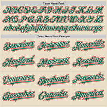 Load image into Gallery viewer, Custom Cream Kelly Green Red-White Bomber Full-Snap Varsity Letterman Two Tone Hoodie Jacket