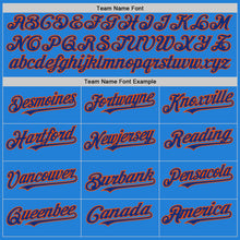 Load image into Gallery viewer, Custom Powder Blue Royal-Orange Bomber Full-Snap Varsity Letterman Two Tone Hoodie Jacket