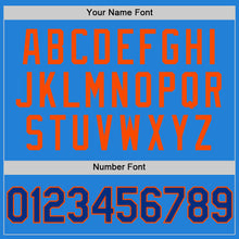 Load image into Gallery viewer, Custom Powder Blue Royal-Orange Bomber Full-Snap Varsity Letterman Two Tone Hoodie Jacket