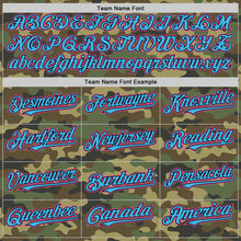 Load image into Gallery viewer, Custom Camo Pink Black-Sky Blue Bomber Full-Snap Varsity Letterman Salute To Service Hoodie Jacket