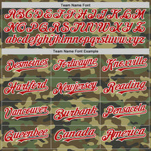 Load image into Gallery viewer, Custom Camo Red-White Bomber Full-Snap Varsity Letterman Salute To Service Hoodie Jacket