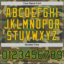 Load image into Gallery viewer, Custom Camo Green-Gold Bomber Full-Snap Varsity Letterman Salute To Service Hoodie Jacket