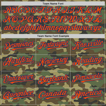 Load image into Gallery viewer, Custom Camo Orange-Royal Bomber Full-Snap Varsity Letterman Salute To Service Hoodie Jacket