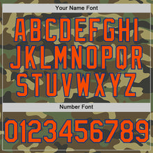 Load image into Gallery viewer, Custom Camo Orange-Royal Bomber Full-Snap Varsity Letterman Salute To Service Hoodie Jacket