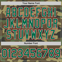 Load image into Gallery viewer, Custom Camo Kelly Green-Red Bomber Full-Snap Varsity Letterman Salute To Service Hoodie Jacket