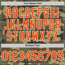 Load image into Gallery viewer, Custom Camo Orange-White Bomber Full-Snap Varsity Letterman Salute To Service Hoodie Jacket