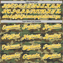 Load image into Gallery viewer, Custom Camo Gold-White Bomber Full-Snap Varsity Letterman Salute To Service Hoodie Jacket