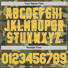 Load image into Gallery viewer, Custom Camo Gold-White Bomber Full-Snap Varsity Letterman Salute To Service Hoodie Jacket