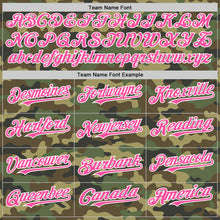 Load image into Gallery viewer, Custom Camo Pink-White Bomber Full-Snap Varsity Letterman Salute To Service Hoodie Jacket