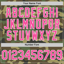 Load image into Gallery viewer, Custom Camo Pink-White Bomber Full-Snap Varsity Letterman Salute To Service Hoodie Jacket