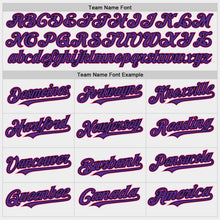 Load image into Gallery viewer, Custom White Pink Purple-Black Bomber Full-Snap Varsity Letterman Hoodie Jacket